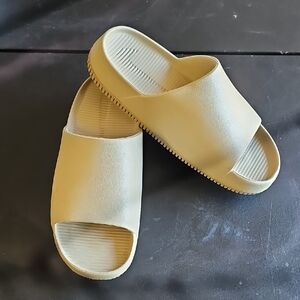 Beige Slide Sandals